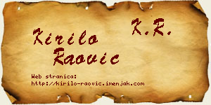 Kirilo Raović vizit kartica